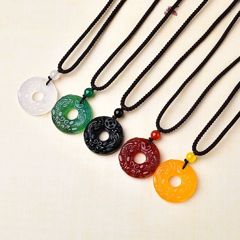 Pi Xiu Five Elements Agate Pendant